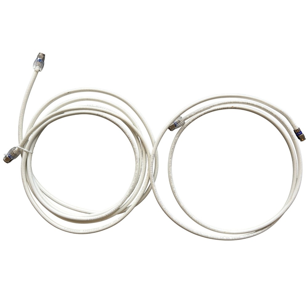 PCT Triton RG6 Coaxial Cable White Lot 18AWG CATV Satellite F-Type Connectors